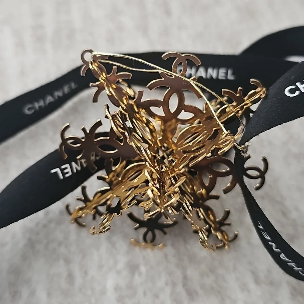Chanel Gold Christmas Ornament - Picture 1 of 3